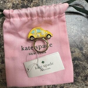 Kate Spade Yellow Car Ring with Floral Accents